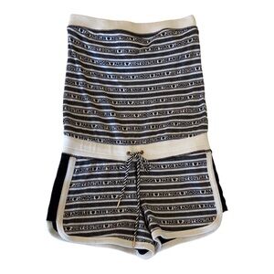 VTG Y2K Juicy Couture Booty Short Blue White Striped Sleeveless Romper Size S